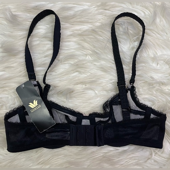 NWT Wacoal Retro Chic Underwire Lace Bra Black Size 30B - Picture 3 of 5
